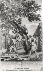 Argumento entre Jean-Jacques Rousseau (1712-78) e Voltaire (1694-1778)